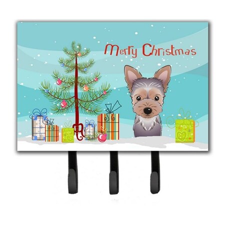 Jensendistributionservices Christmas Tree & Yorkie Puppy Leash or Key Holder MI2088701